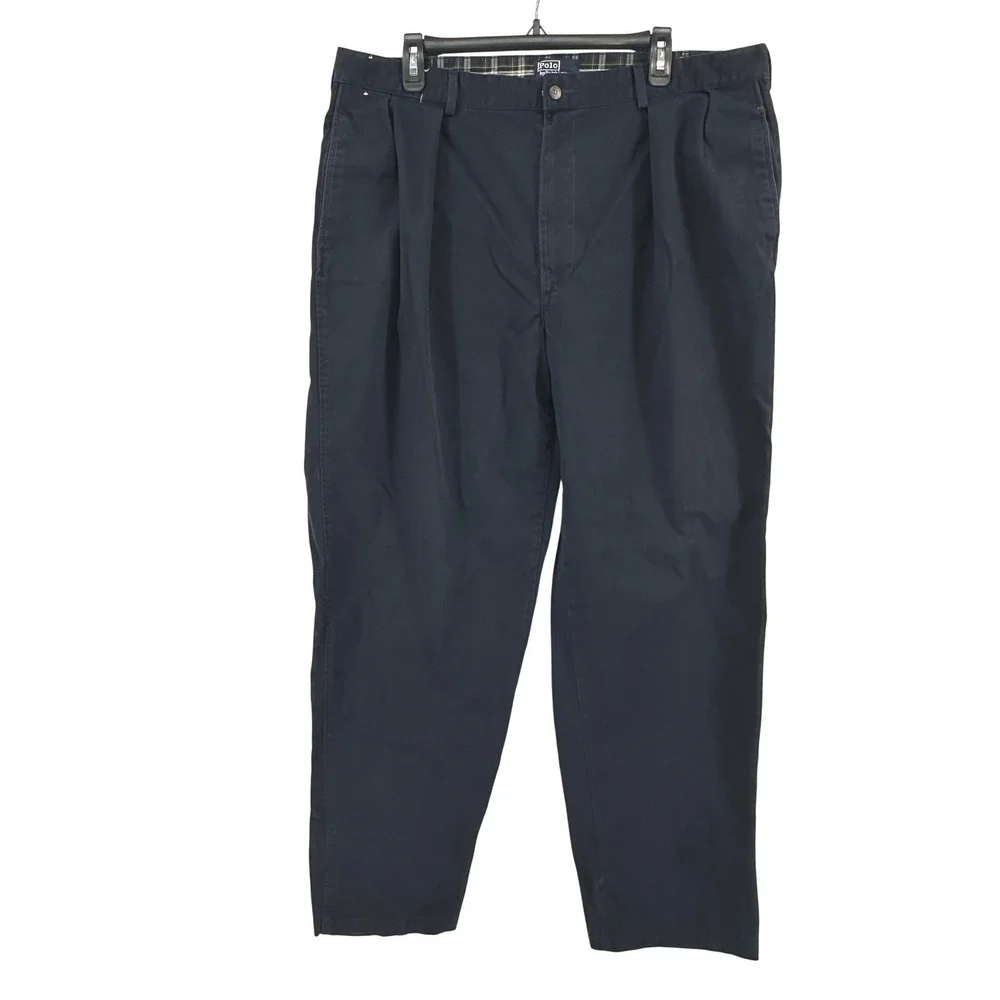 Polo Ralph Lauren Classic Golf Pant Mens 40 Navy Solid Relaxed Vintage 90s USA
